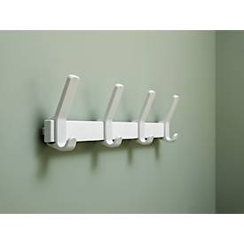 Wandgarderobe Functionals JUST 50 Chalk White, 8 Haken, bis 10 kg, Aluminium und Kunststoff, weiß