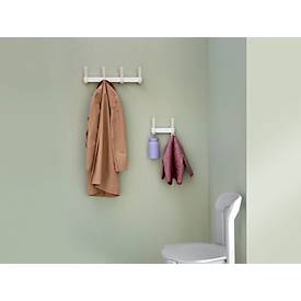 Wandgarderobe Functionals JUST 50 Chalk White, 8 Haken, bis 10 kg, Aluminium und Kunststoff, weiß
