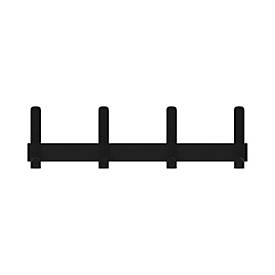 Wandgarderobe Functionals JUST 50 Raven Black, 8 Haken, bis 10 kg, Aluminium und Kunststoff, schwarz