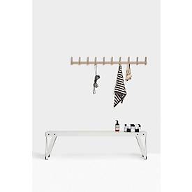 Wandgarderobe Functionals JUST 90 Clay Beige, 12 Haken, bis 10 kg, Aluminium und Kunststoff, beige