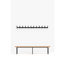 Wandgarderobe Functionals JUST 90 Raven Black, 12 Haken, bis 10 kg, Aluminium und Kunststoff, schwarz