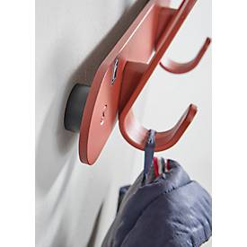 Wandgarderobe Functionals KROK HJH 30 Maroon Red, 4 Haken, bis 10 kg, B 300 mm, Stahl und Kunststoff, rot