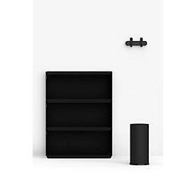 Wandgarderobe Functionals KROK HJH 30 Raven Black, 4 Haken, bis 10 kg, B 300 mm, Stahl und Kunststoff, schwarz