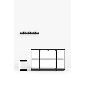 Wandgarderobe Functionals KROK HJH 90 Raven Black, 16 Haken, bis 10 kg, B 900 mm, Stahl und Kunststoff, schwarz