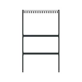 Wandgarderobe Functionals TERTIO DV2, freistehend, 38 Haken, B 1000 mm, Aluminium/Stahl/Kunststoff, silber-dunkelgrau