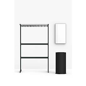 Wandgarderobe Functionals TERTIO DV2, freistehend, 38 Haken, B 1000 mm, Aluminium/Stahl/Kunststoff, silber-dunkelgrau