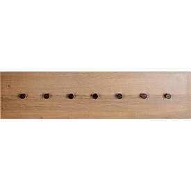 Wandgarderobe HAKU, 7 Haken mit jeweils 3 kg Tragkraft, B 800 x T 50 x H 200 mm, Holz/Metall, dunkles Eiche-Dekor/schwarz