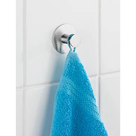 Wandhaken, rund, selbstklebend, Ø 50 x H 33 mm, rostfreier Edelstahl, silber, 1 Stück