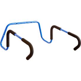 Wandhalter Set für Müllsäcke Mottez, für Säcke mit Volumen 240/400 l, 4 Schaumhüllen, B 567 x T 550 x H 230 mm, Stahlrohr, blau-schwarz, 2 Stück