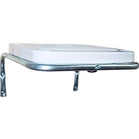 Wandhalterung für Müllsäcke Mottez, für Säcke mit Volumen 30/110 l, mit Deckel, B 300 x T 360 x H 50 mm, Stahlrohr und Kunststoff, weiß