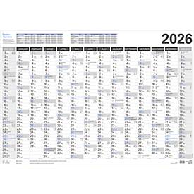 Wandkalender Korsch 2026, 14 Monate, Kalendarium für DE, B 970 x H 670 mm, Papier, weiss