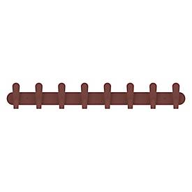 Wandkapstok Functionals KROK HJH 90 Maroon Red, 16 haken, tot 10 kg, B 900 mm, staal en kunststof, rood