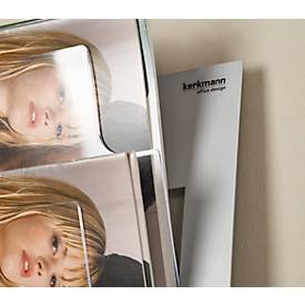 Wandprospekthalter, B 310 x T 100 x H1020 mm, für alle Formate, weißaluminium, Metall