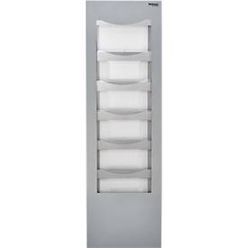 Wandprospekthalter, B 310 x T 100 x H1020 mm, für alle Formate, weißaluminium, Metall