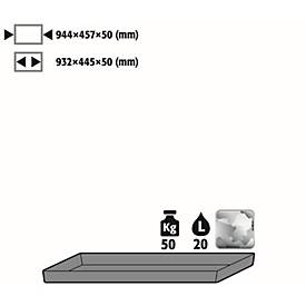 Image of Wannenboden Standard für asecos Chemikalienschränke, Stahlblech, B 944 x T 457 x H 50 mm, 20 l, bis 50 kg