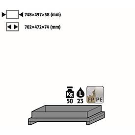 Image of Wannenboden Standard für asecos Sicherheitsschränke der Q30, Q90 und S90 Serie, Polypropylen, grau, B 749 x T 505 x H 107 mm, 22 l, bis 50 kg