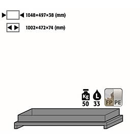 Image of Wannenboden Standard für asecos Sicherheitsschränke der Q30, Q90 und S90 Serie, Polypropylen, grau, B 955 x T 485 x H 112 mm, 33 l, bis 50 kg