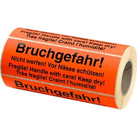 Warnetiketten, Bruchgefahr!, 500 Stück