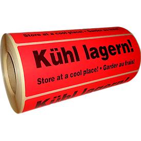 Warnetiketten, Kühl lagern, 500 Stück