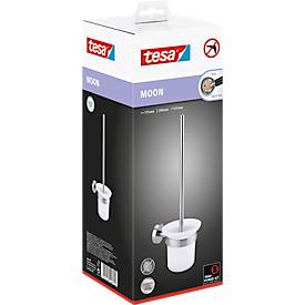 WC-Bürste tesa Moon, Befestigung ohne Bohren, inkl. Klebelösung, ablösbar, Edelstahloptik