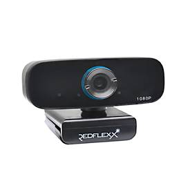 Webcam REDFLEXX REDCAM RC-250, Full HD, 1920 x 1080 px, USB 2.0, 360/90° Panoramagelenk, Videokompression, schwarz