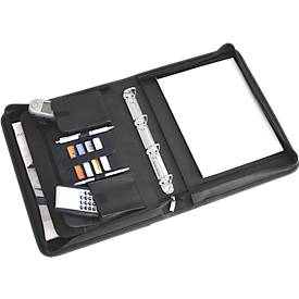 WEDO Orga-Mappe, Kunstleder, mit Tragegriff und DIN A4-Schreiblock, schwarz