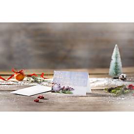 Weihnachtskarten Sigel Charmful Christmas, A6, Weihnachtskugel-Motiv, für Drucker/Kopierer geeignet, Umschläge, FSC®-Papier, grün-lila, 25 Stück