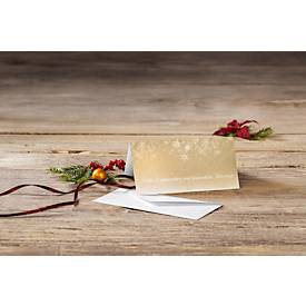 Weihnachtskarten Sigel Golden Christmas Night, DIN lang, Schneeflocken-Motiv, für Drucker/Kopierer geeignet, Umschläge, FSC®-Papier, gold, 25 Stück
