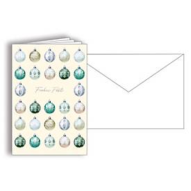 Weihnachtskarten, Silberfolienprägung, strukturierter Karton, Hochformat 11,5 x 17 cm, FSC, inkl. Einlegeblatt & Kuvert