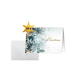 Weihnachtsmotiv-Karte 'Eucalyptus magic', A6 (A5), 250g/m², 25 Stück, Weißkarton, Inkjet- & Laserdrucker