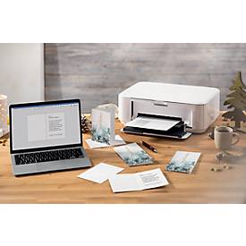 Weihnachtsmotiv-Karte 'Eucalyptus magic', A6 (A5), 250g/m², 25 Stück, Weißkarton, Inkjet- & Laserdrucker
