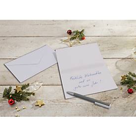 Weihnachtsmotiv-Karte 'Red and white Christmas with dark wood', DIN lang (2/3 A4), 250g/m², 25 Stück, Weißkarton, Inkjet- & Laserdrucker