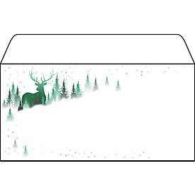 Weihnachtsumschlag "Christmas Forest", 25 Umschläge ohne Fenster, DIN Lang, Inkjet- & Laserdrucker