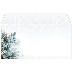 Weihnachtsumschlag 'Eucalyptus magic', gummiert, 90g Spezialpapier, Inkjet- & Laserdrucker, DIN lang, 50 Stück