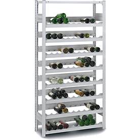 Weinflaschenregal, Grundfeld, Stecksystem, 7 Einsätze, 1750 x 1000 x 300 mm