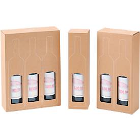 Weinkarton ColomPac SAWP, für 1 Flasche, L 93 x B 93 x H 374 mm, Wellpappe, kraft-braun, 10 Stück