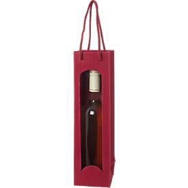 Weintragetasche "Offene Welle", 1er, bordeaux, 20 Stück