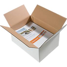 Weiße Wellpapp-Faltkartons, 1-wellig, 200 x 150 x 100 mm