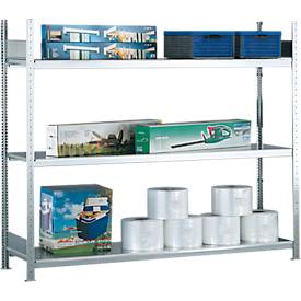 Weitspannregal Grundregal WS2000 - H2000 x B2000 x T400 mm, 3 Ebenen, Stahl