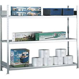 Weitspannregal Grundregal WS2000 - H2000 x B2500 x T400 mm, 3 Ebenen, Stahl
