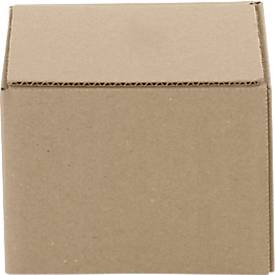 Wellpapp-Faltkartons, 1-wellig, 125 x 100 x 80 mm, braun
