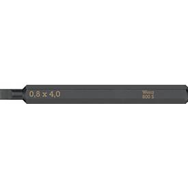 WERA Bit 800 S, f√ºr Schlitzschrauben, 4,0 mm Breite, Länge 70 mm, 1/4 Zoll C6,3 Antrieb, extra zähhart, 5 Stück