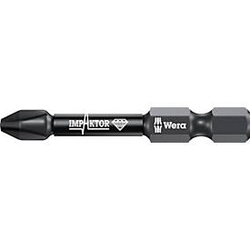 WERA Bit 851/4 IMP DC PH3, L 50 mm, 1/4 Zoll E6,3 Impaktor, diamantbeschichtet, 5 Stück
