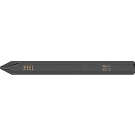 WERA Bit 851 S PH 1x70 mm, extra zähhart, 1/4 Zoll Antrieb, DIN ISO 1173, f√ºr Kreuzschlitzschrauben, 5 Stück