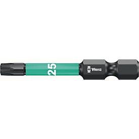 WERA Bit 867/4 IMP DC T25, L 50 mm, 1/4 Zoll E6,3, Impaktor diamantbeschichtet, 5 Stück