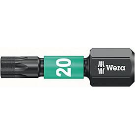 WERA Bit Impaktor DC T20 5057624001, L 25 mm, 1/4 Zoll C6,3, diamantbeschichtet, für Impakt-Schrauber, 10 Stück