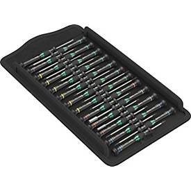 WERA Feinmechanikerschraubendrehersatz Kraftform Micro Big Pk.1, 25-teilig, Schlitz/PH/Sternprofil/Sternprofil PLUS®/Microstix®, drehbare Kappe