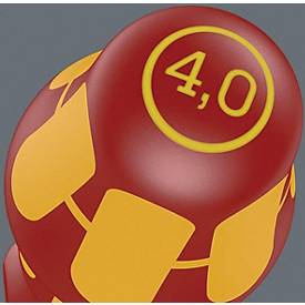 WERA VDE-Schraubendreher 160 i, Schlitz 4 mm, L 198 mm, VDE-isoliert bis 1000V, Lasertip-Spitze, Werkzeugstahl