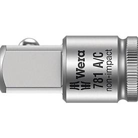 WERA Vergrößerungsstück 781 A, Antrieb 1/4', Abtrieb 1/2', L 36 mm, CV-Stahl, matt verchromt