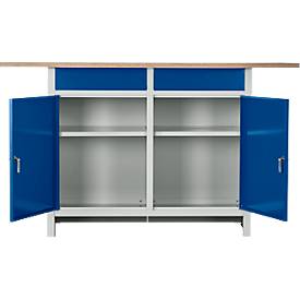 Werkbank easy mit 2 Schubladen und 2 Flügeltüren